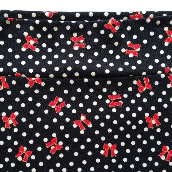 Lularoe Cassie Pencil Skirt Black Polka Dot Bow Knee Length Pull On Whimsical - Picture 5 of 9